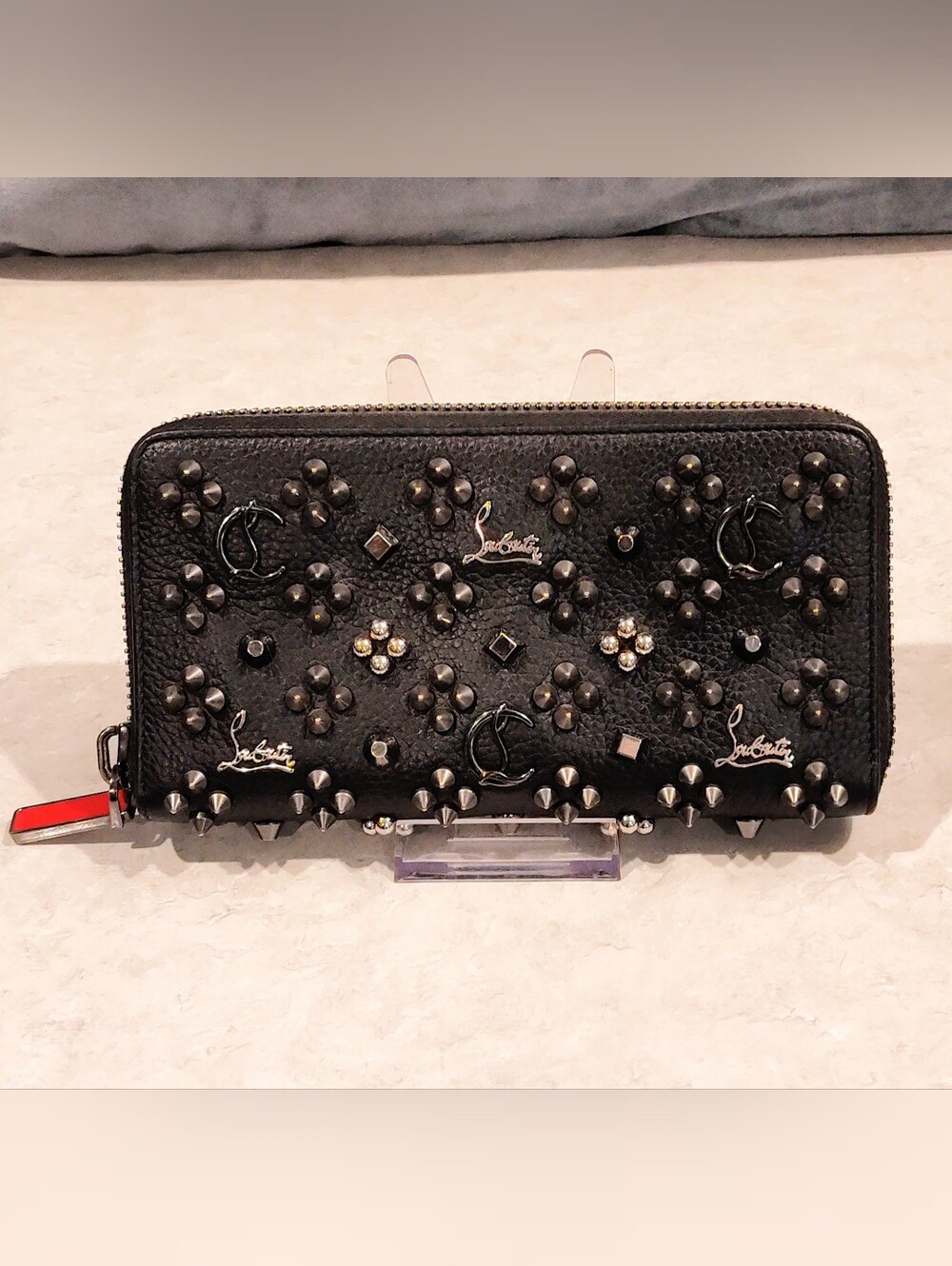 CHRISTIAN LOUBOUTIN PANETTONE GRAINED CALF LEATHER LOUBINTHESKY METAL SPIKES